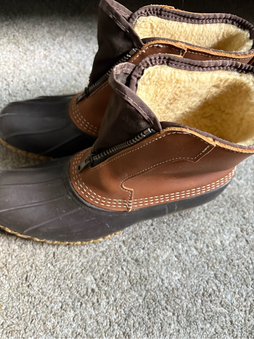 Women’s Waterproof Duck Boots in Brown and Dark Brown with Fleece lining